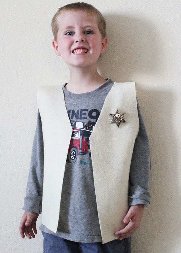 Easy kid handmade cowboy vest 
