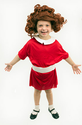Homemade little orphan Annie costume